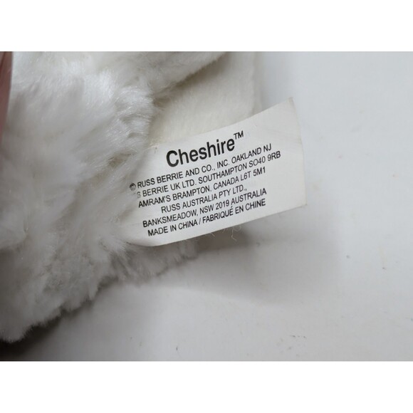 Russ Berrie CHESHIRE White Cat Plush LuvPets Blue Eyes Pink Bow NWT HTF Rare - Picture 6 of 8